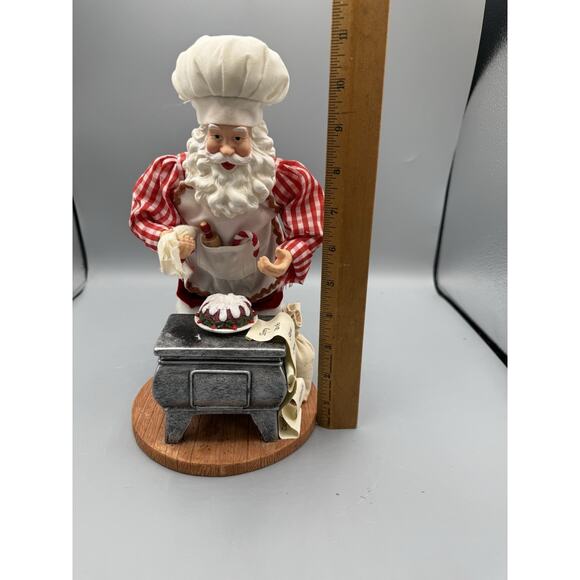 Santa Chef Baker Figurine with Stove Christmas Holiday Decor 11” - Picture 7 of 7